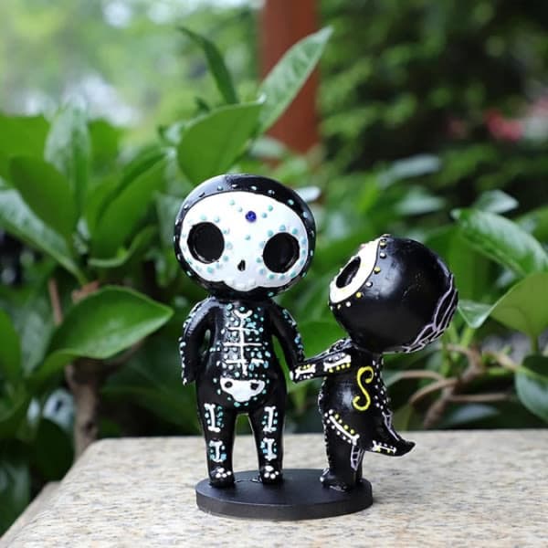 1 st Sugar Skull Par Figur Til Døden Resin Samleobjekt