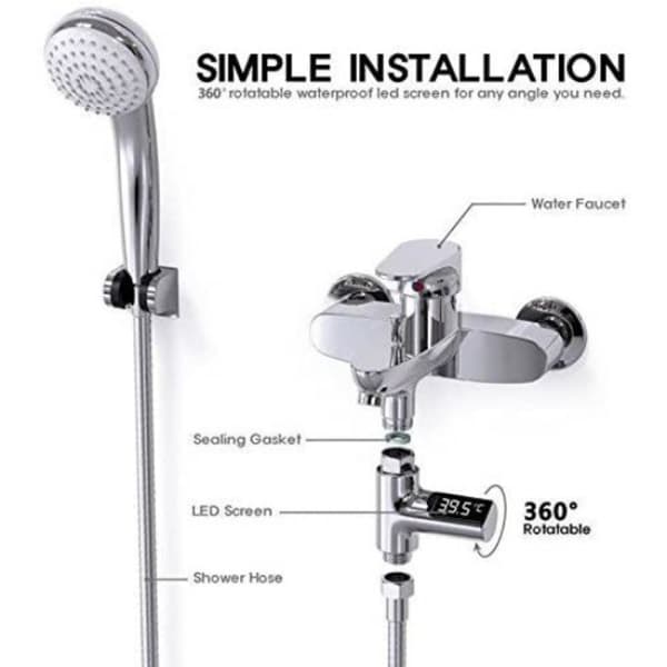 LED brusetilbehørstermometer, LED brusetilbehørstermometer