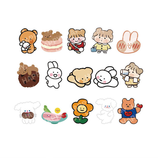 Söpöjä reppupinssejä, 15 Kawaii-pinssiä, akryylimerkkejä esteettiseen Gi