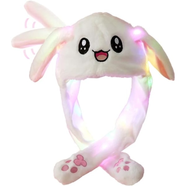 LED Glow Plush Moving Bunny Hat Fun Glow and Ear Moving Bunny Hat