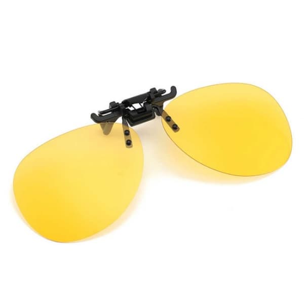Gule klips-på Aviator solbriller pilotbriller