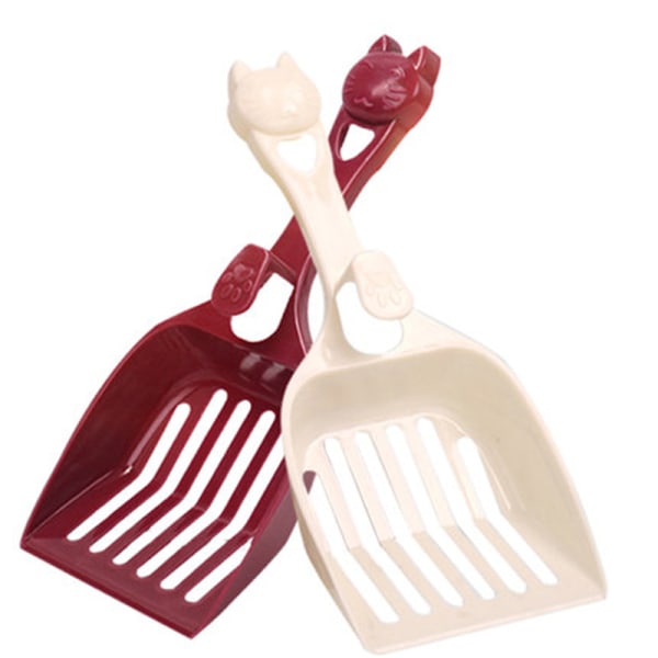 Cat Litter Scoop, Trash Scoop, Manure Scoop, Long Handle for Dogs and Cats, Wine Red