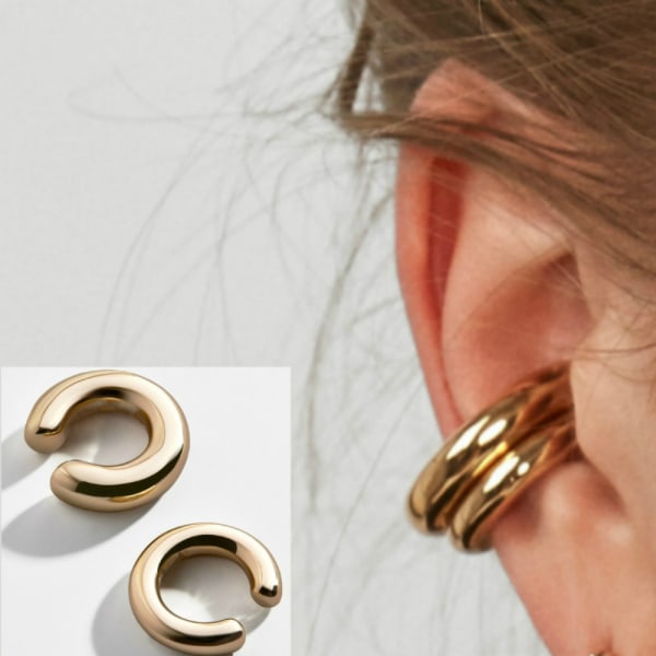 Fashionabla och enkla metallguld kvinnliga broskklämma runt öron