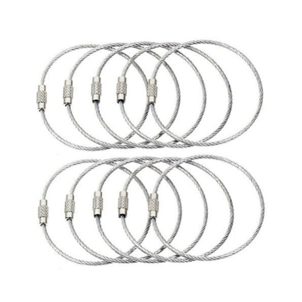 15cm Wire Nøglering Kabel Stor Rustfrit Stål Nøglering Loop Hold