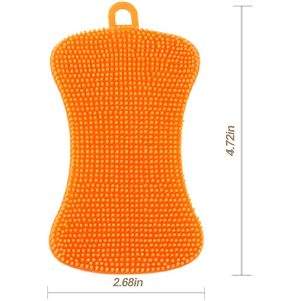 3 stk silikonsvamper for oppvask, super holdbar matvaresilikon