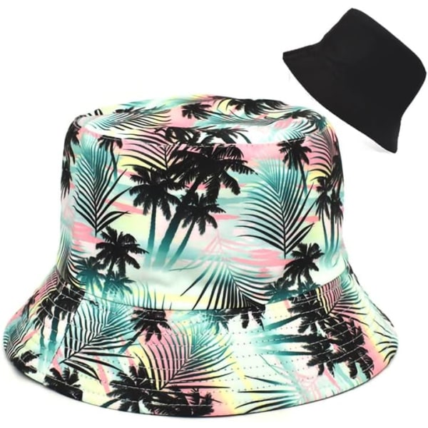 Bucket Hat Bomull Dobbeltsidig Slitasje Reversibel Solhatt for Kvinner M