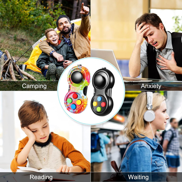 2 kappaletta Fidget Pad Sensory Fidgets Controller Pad -kädessä pidettävä Fidge