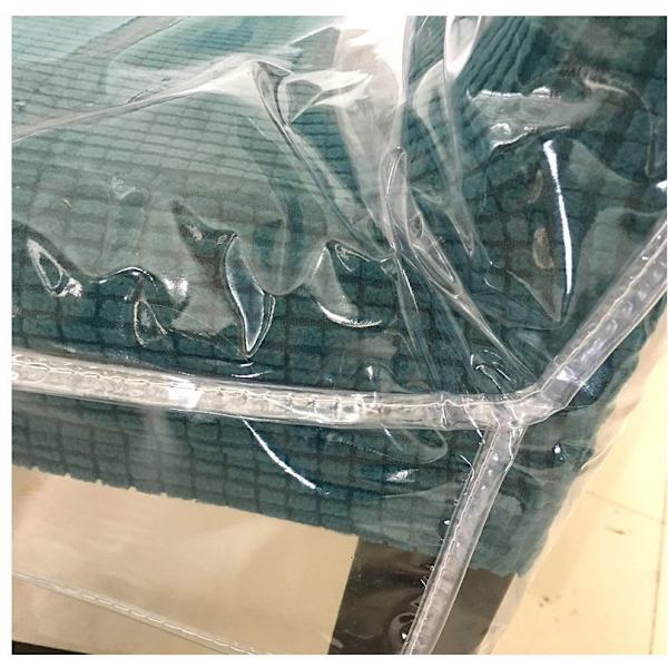 Plaststolsöverdrag med rygg, transparent PVC vattentätt stolsöverdrag