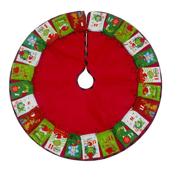 92cm Grinch Christmas Tree Skirt Christmas Calendar Countdown Gif