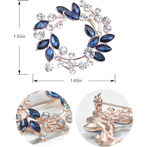 Klar krystal rhinestone blomsterkrans broche