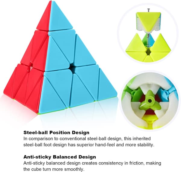 Magisk terning sæt, Speed ​​Cube sæt af 2x2x2 3x3x3 Pyramide Stickerle