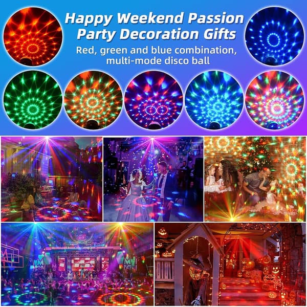 Glade Discofest-dekorasjoner med lys, USB LED Mini Disco