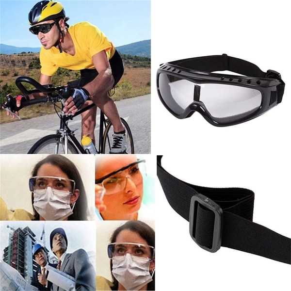 Nya genomskinliga unisex -motorcykelglasögon Taktiska ventiler och damm