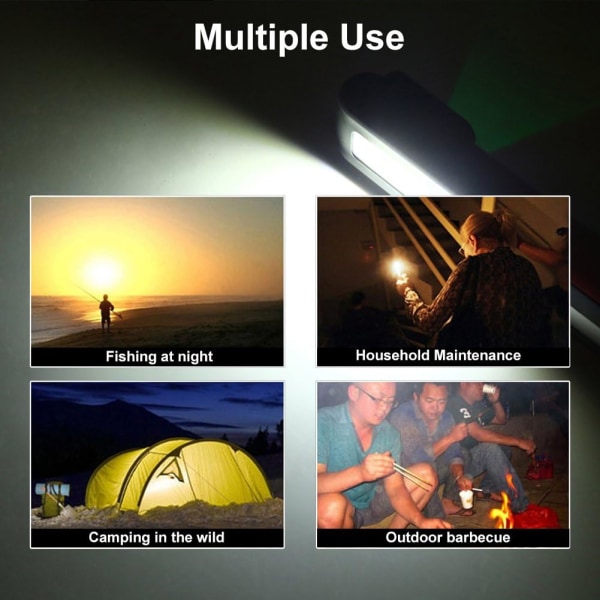 COB LED bærbar lys USB oppladbar COB arbeidslys multifunksjon