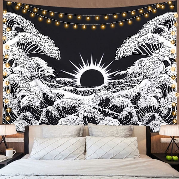 Mandala seinävaate Suuri aaltoseinävaate Auringonlaskun seinävaate Blac