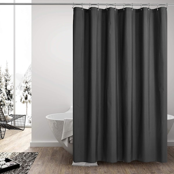 Sort bruseforhæng, PEVA af høj kvalitet, let bruseforhæng, sort (180 cm x 180 cm)