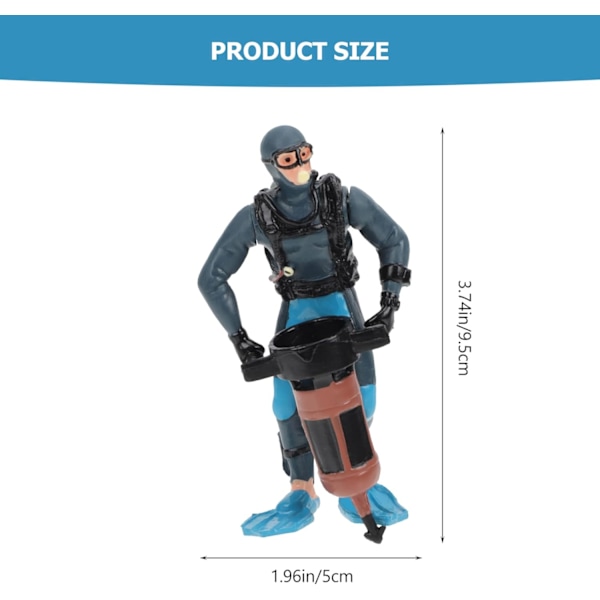 Fiskeskulptur Dykker Dekorationer med Flydende Enhed Dykker Action Fig