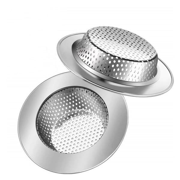 2 STK. Vaskesi i rustfrit stål (11,5 cm) Forebygger tilstopning i køkkenvaske og badeværelsesvaske.