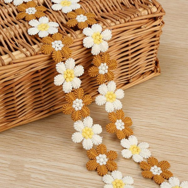 1 stk Brun Blomst Lace Trim Broderi Lace Bånd Kant Trim Lac