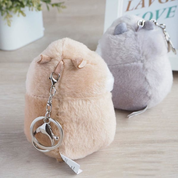 Set med 2 söta hamster plysch nyckelring Gosedjur nyckelring Char
