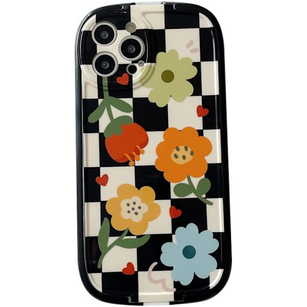 for iPhone 13 Pro Max Cover med søde blomster og håndledsrem