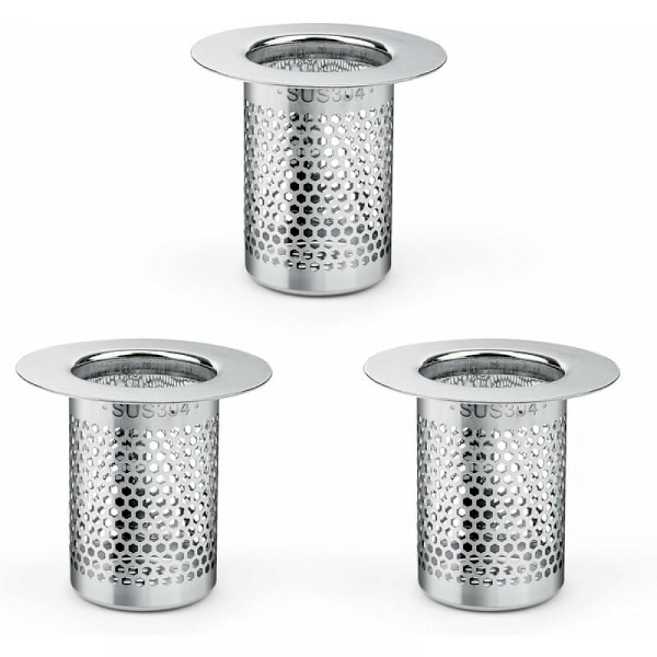 Brusehårsfilter, 3 stk. rustfrit stål brusehårsfilter, 5,5x