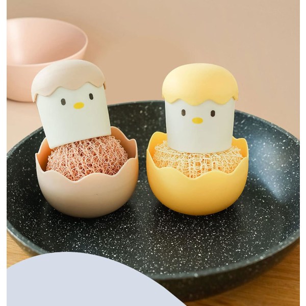 Söt Chick Egg Form Köksborste Nano Rengöringskula Kök Dur