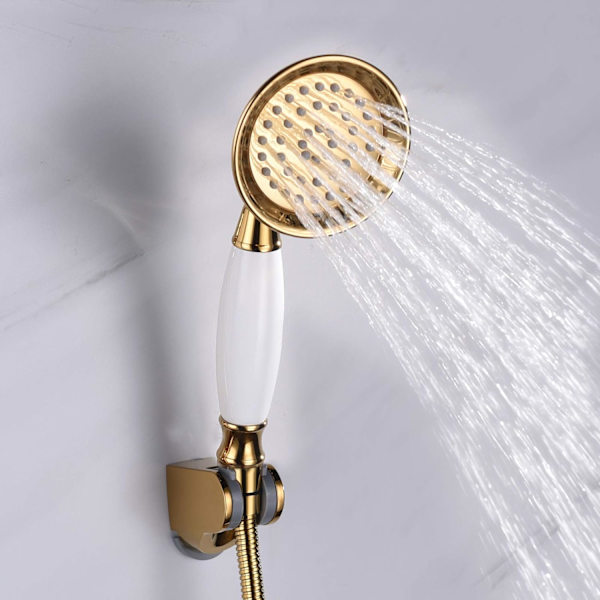 Håndbruser Brusebad Messing Bærbar Håndbruser Kun Guld