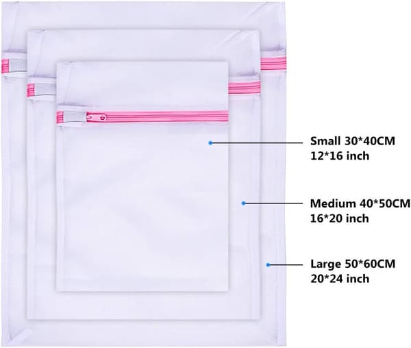 Mesh tvättväskor - 5-pack (1XL+2L+2M) Hållbara återanvändbara tvätt