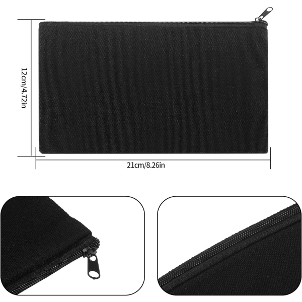 2 st canvas sminkväska, kosmetikaväska, DIY tom canvasväv