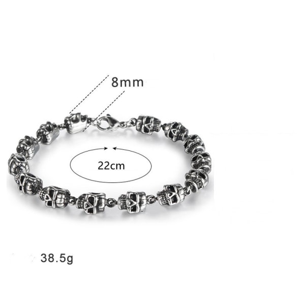 1pc Unisex skull bracelet for men and women, stainless steel Link