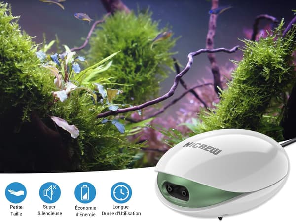 Akvarieluftpump Ultratyst pump <35 DB med 2,5W X-5 bubbelsten