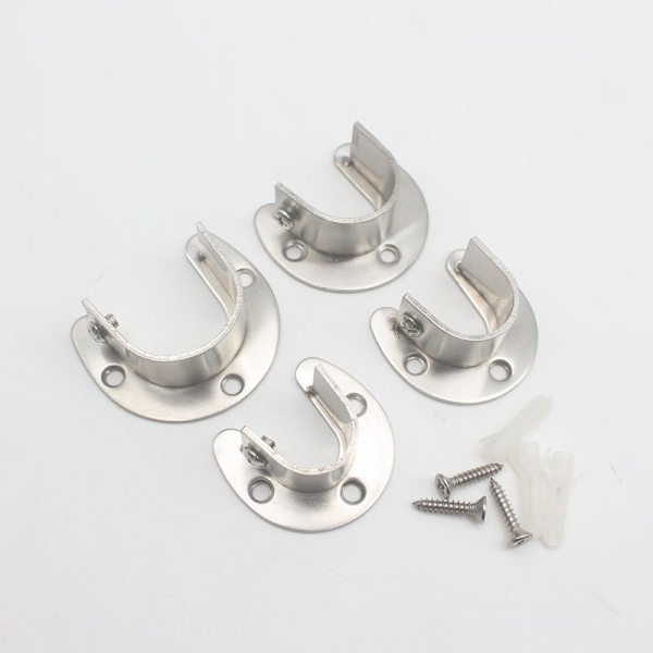 4-delt gardinstangbrakett, 32 mm rustfritt stål U-formet henge