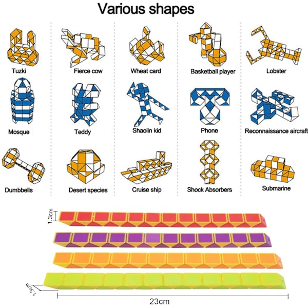 Pedagogiska Leksaker 12-pack Magisk Ormkub 24 Bitars Mini Orm Hastighet