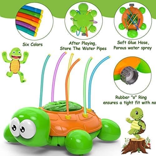 Utomhus sprinkler för barn och småbarn Backyard Rotary Turtle Sp