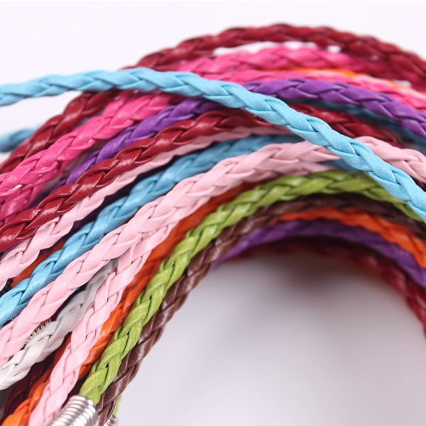 20 delar blandad färg läder spets guldpläterad armband rep DIY