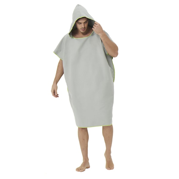 Lysegrå Surf Poncho til kvinder og mænd – Badeponcho, Strandponcho