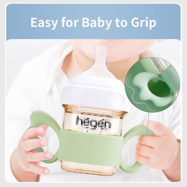 Babyflaskehåndtak, silikon med bred hals, babyflaskehåndtak, ytre