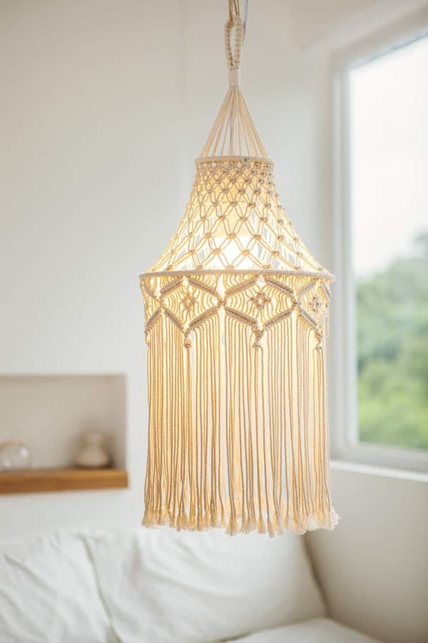 Boho-lampskärm hängande pendellampa lock modern kontor sovrum