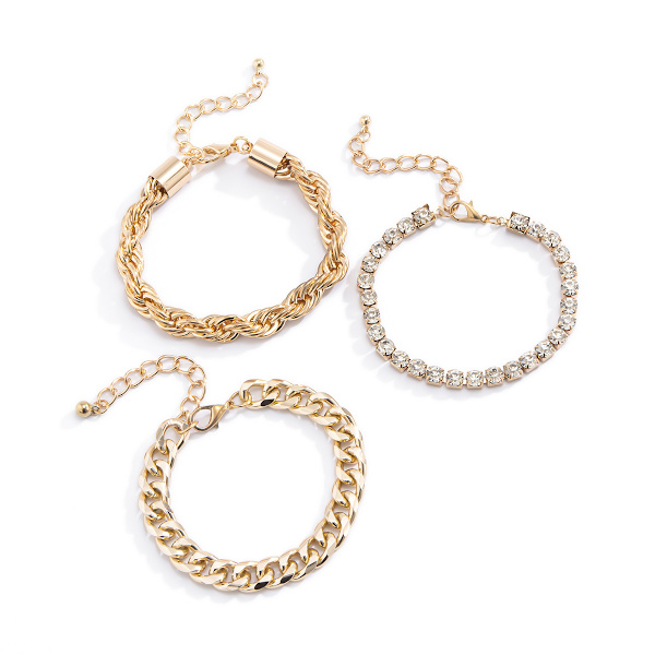 Kvinner Justerbar Fashion Perle Chunky Flat Cable Chain Punk BH