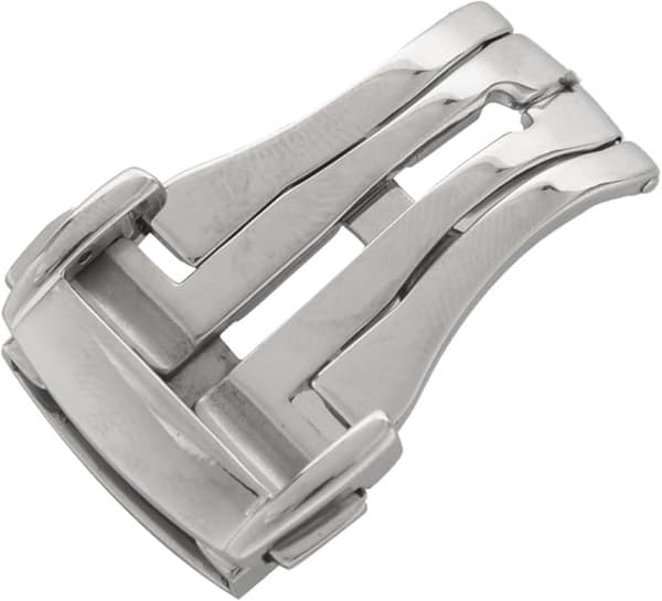 2x rostfritt stål fällbart spänne för 20 mm klockarmband, slätt