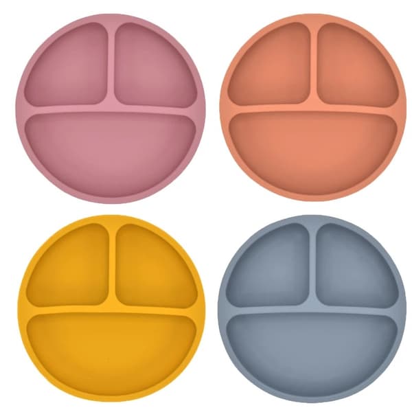 Baby Safe Sucker Silikon Spiseplate Solid Cute Cartoon Barn