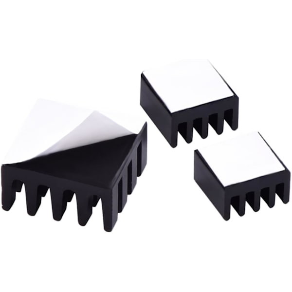 Sort Aluminium Heatsink Radiator Kit til Raspberry Pi 3, Pi 2, Pi