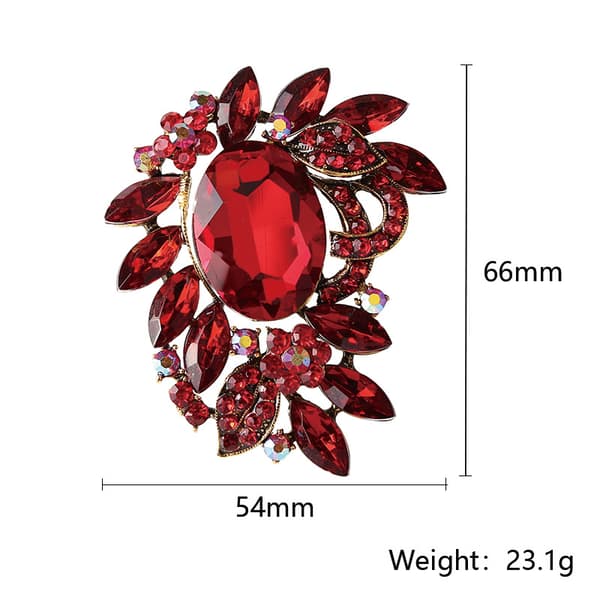 Blad Rhinestone Statement Brosche Pin Kjole Smykke Tilbehør