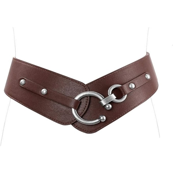 Damernas Mode Vintage Bredd Elastiskt Midjeband med Dubbel Lås H