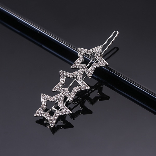 Silver tre femuddiga stjärnor koreansk version av den nya rhinest