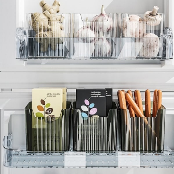 3-pack Kylskåpsorganisatorlåda Transparent plast för förvaring i sidodörren