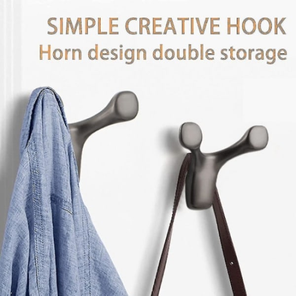 2pc Deer Antler coat hook set - Stylish wall mount for bedroom, b