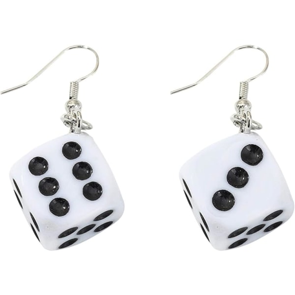 2 Double Dice Earrings Minimalist Disco Dance Earrings Punk Resin