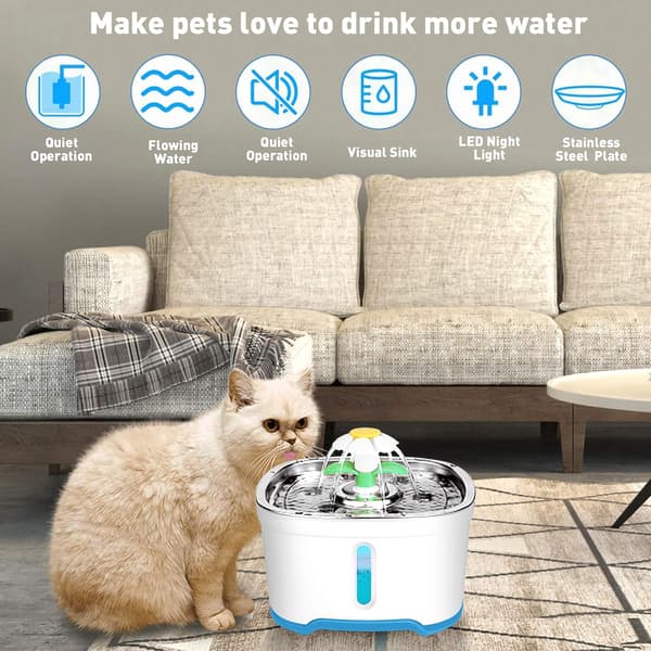 Vannfontene for katter og små hunder - Stille kattevanndispenser